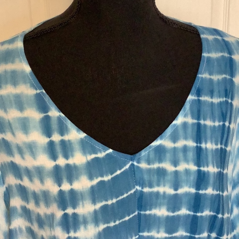 KORI America women’s blouse tie dye drop shoulder v-neck boho Size S - Picture 6 of 6